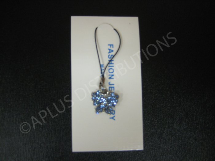 NEW Crystal Cell Phone Charm- Blue Butterfly Mutli-Diamonds