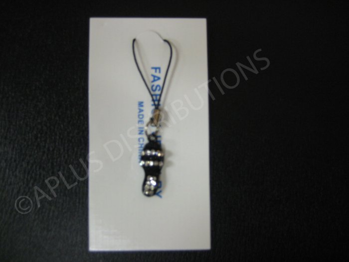 NEW Crystal Cell Phone Charm-Black Sandal Mutli-Diamonds