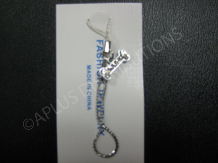 NEW Crystal Cell Phone Charm- Dog Bone