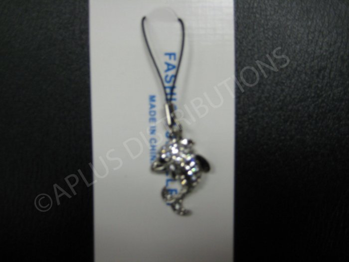 NEW Crystal Cell Phone Charm-Blue Dolphine