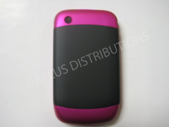New Hot Pink Rubberized Hard Cover For Blackberry 8520 - (0110)