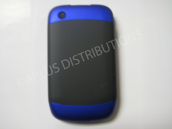 New Dark Blue Rubberized Hard Cover For Blackberry 8520 - (0111)
