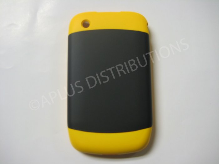 New Yellow Rubberized Hard Cover For Blackberry 8520 - (0113)
