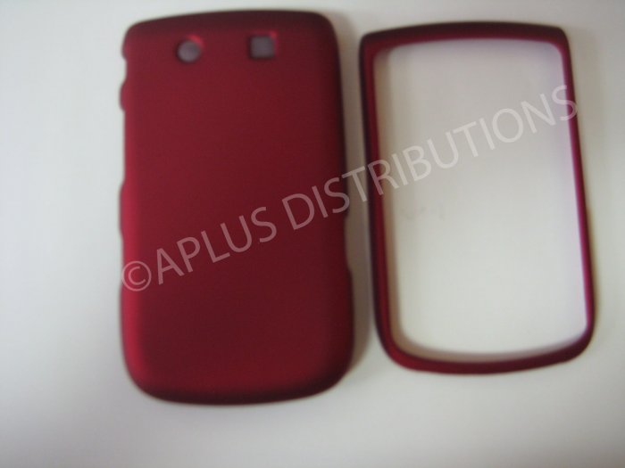New Red Rubberized Hard Protective Cover For Blackberry 9800 - (0157)