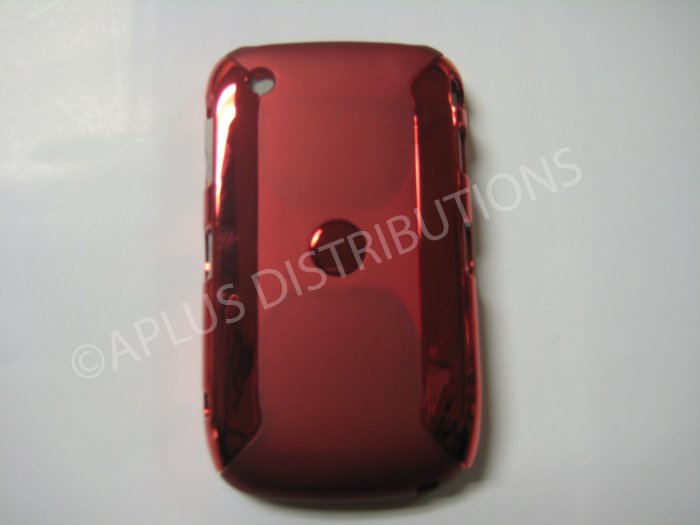 New Red Metallic Two Piece Design Hard Protective Cover For Blackberry 8520 - (0119)