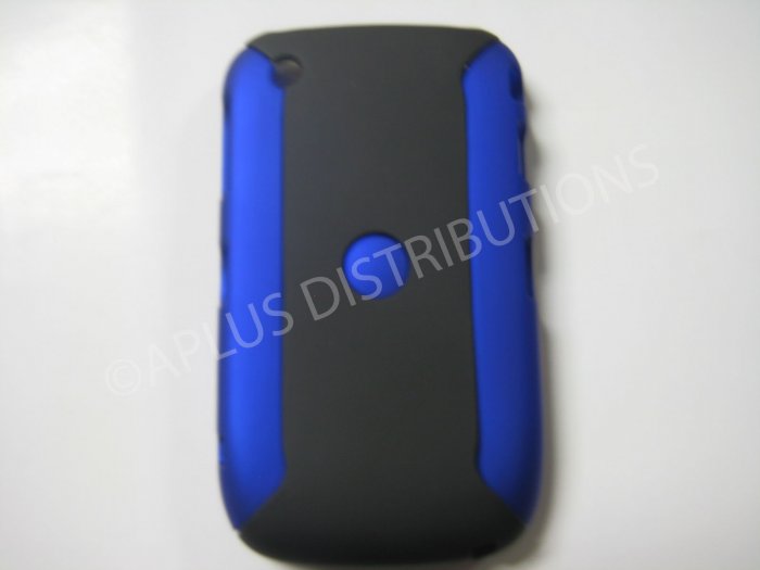 New Blue/Black Metallic Two Piece Design Hard Protective Cover For Blackberry 8520 - (0122)