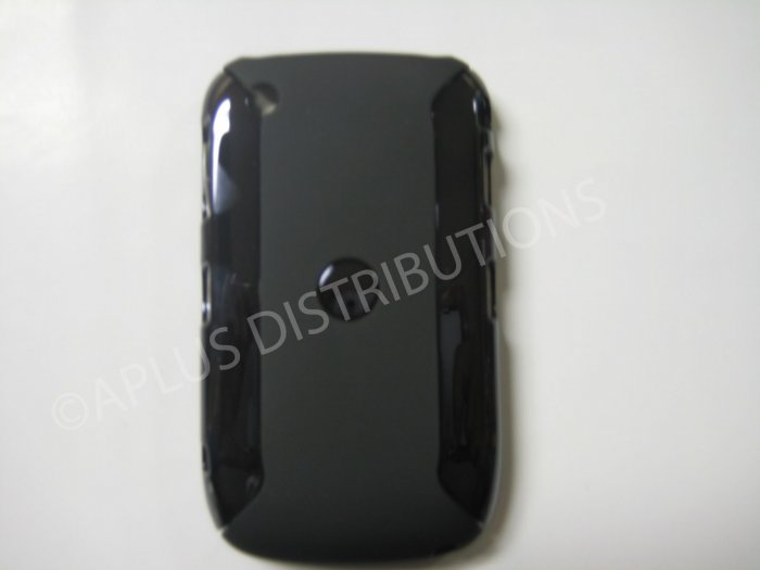 New Black Metallic Two Piece Design Hard Protective Cover For Blackberry 8520 - (0121)