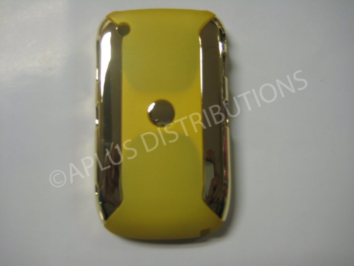 New Yellow Metallic Two Piece Hard Protective Cover For Blackberry 8520 - (0116)