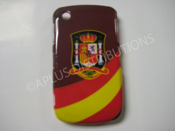 NEW Hard Protective Case For Blackberry 8520-SPAIN W/STRIPS (Red/Brown)