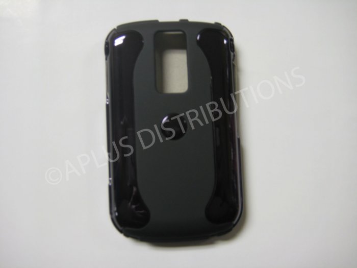 New Black Metallic Two Piece Design Hard Protective Cover For Blackberry 9000 - (0121)