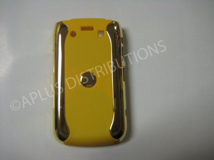 New Yellow Metallic Two Piece Design Hard Protective Cover For Blackberry 9700 - (0116)