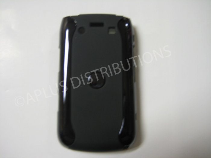 New Black Metallic Two Piece Design Hard Protective Cover For Blackberry 9700 - (0121)