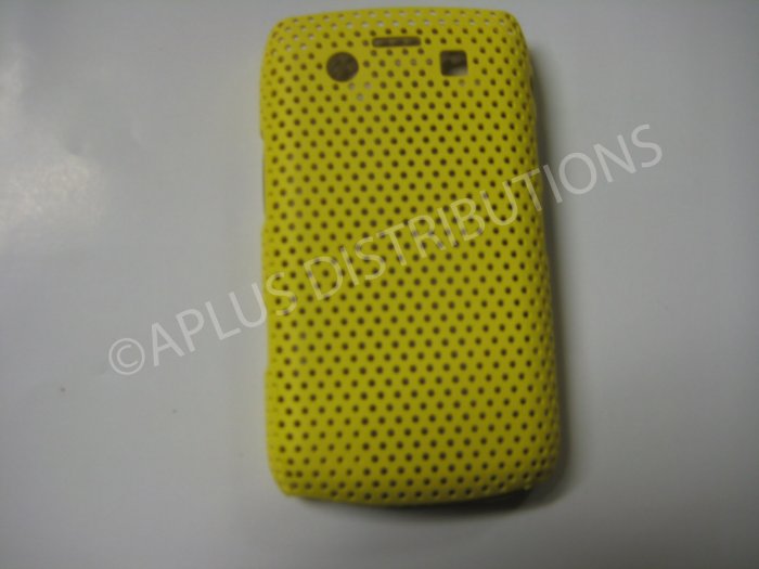 New Yellow Lattice Pattern Design Hard Protective Cover For Blackberry 9700 - (0056)