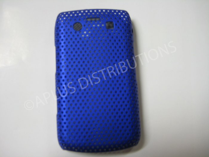 New Dark Blue Lattice Pattern Design Hard Protective Cover For Blackberry 9700 - (0059)