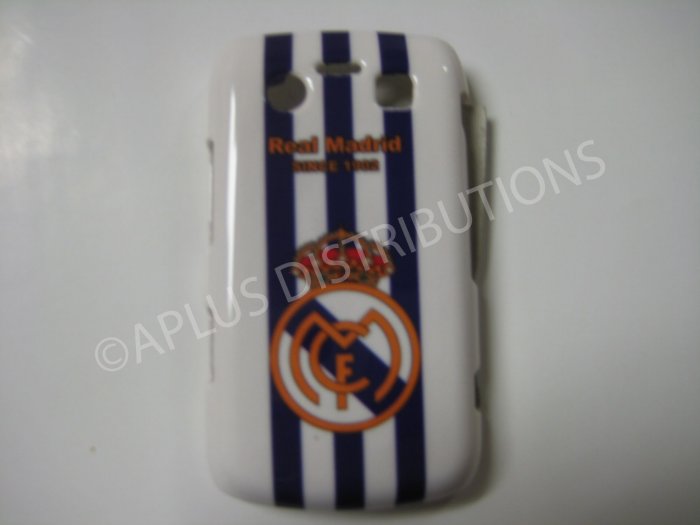 New White Real Madrid Design Hard Protective Cover For Blackberry 9700 - (0066)