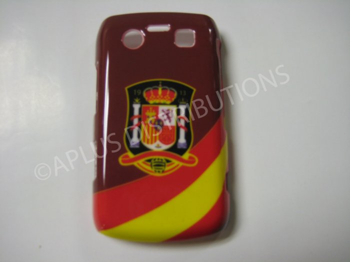 New Red Spain W/Strips Design Hard Protective Cover For Blackberry 9700 - (0050)