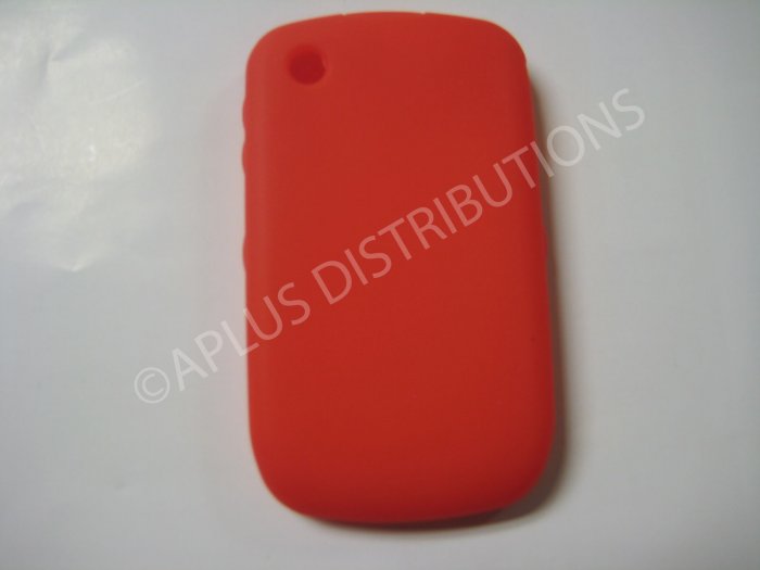 New Red Solid Color Silicone Cover For Blackberry 8520 - (0155)