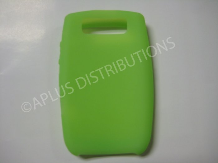 New Lime Green Solid Color Silicone Cover For Blackberry 8900 - (0188)