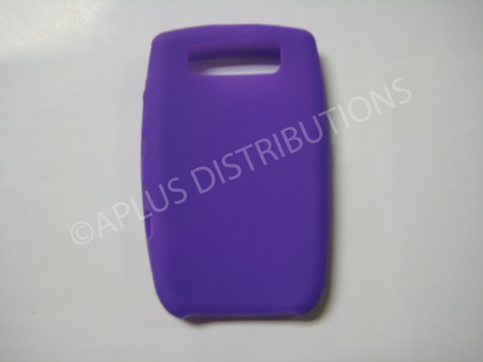 New Purple Solid Color Silicone Cover For Blackberry 8900 - (0151)