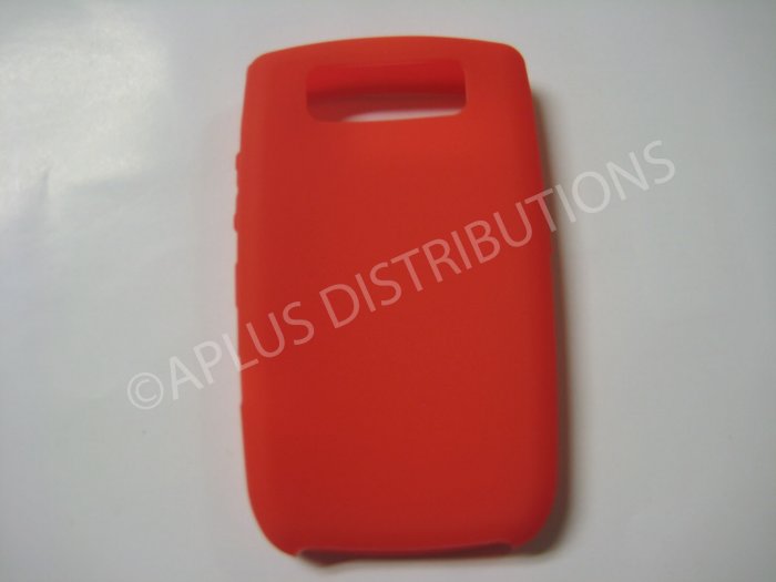 New Red Solid Color Silicone Cover For Blackberry 8900 - (0155)