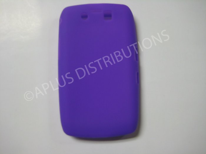 New Purple Solid Color Silicone Cover For Blackberry 9500 - (0151)