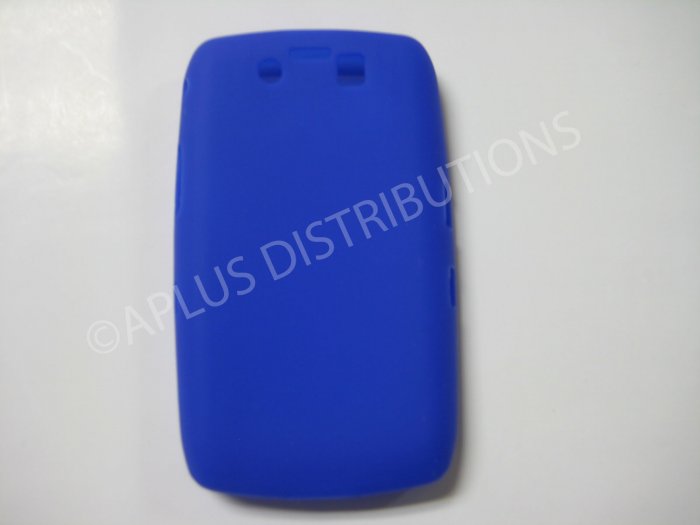 New Dark Blue Solid Color Silicone Cover For Blackberry 9500 - (0154)