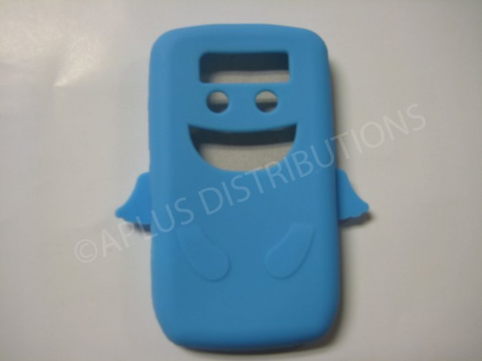 New Light Blue Angel Design Silicone Cover For Blackberry 8900 - (0184)