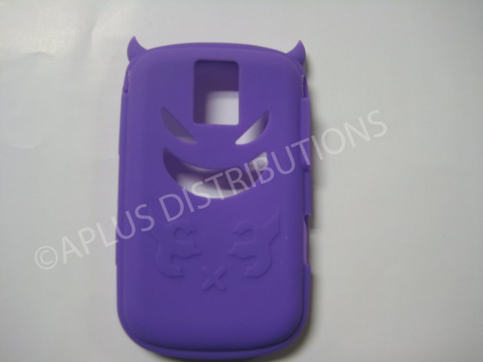 New Purple Devil Design Silicone Cover For Blackberry 9000 - (0018)