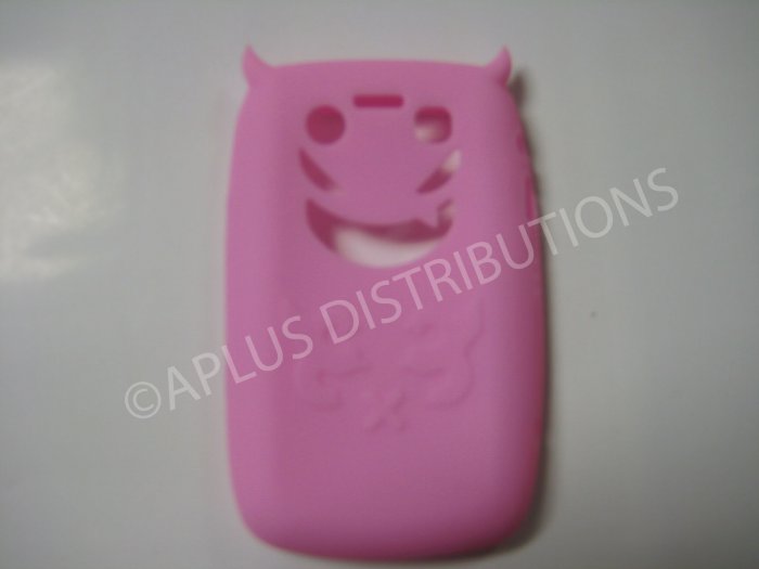 New Pink Devil Design Silicone Cover For Blackberry 9700 - (0022)