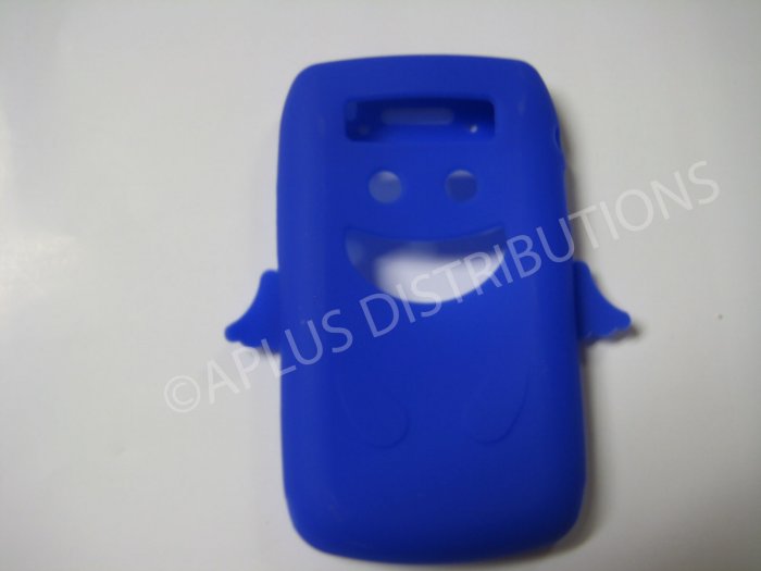 New Dark Blue Angel Design Silicone Cover For Blackberry 9700 - (0192)