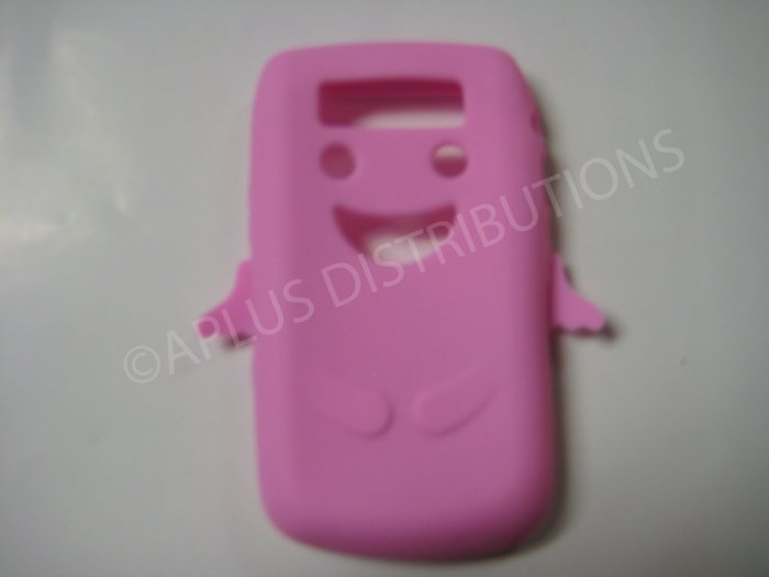 New Pink Angel Design Silicone Cover For Blackberry 9700 - (0026)