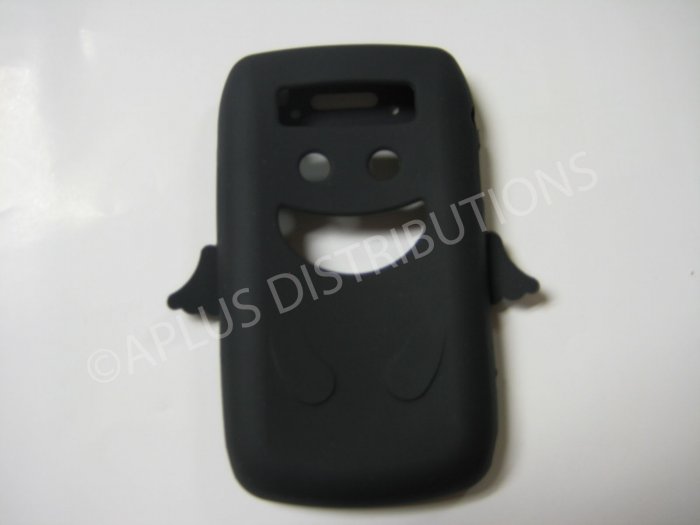 New Black Angel Design Silicone Cover For Blackberry 9700 - (0027)