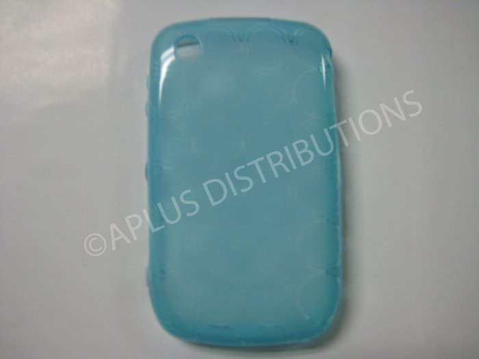 New Light Blue Transparent Multi-Circles TPU Cover For Blackberry 8520 - (0043)