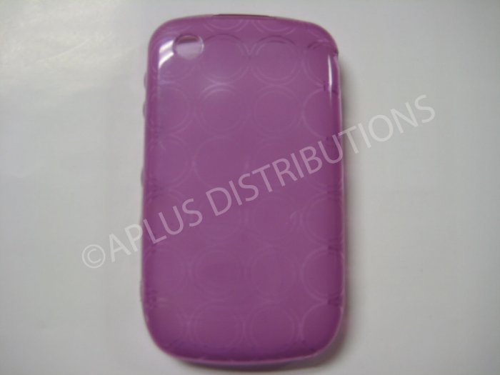 New Purple Transparent Multi-Circles TPU Cover For Blackberry 8520 - (0098)