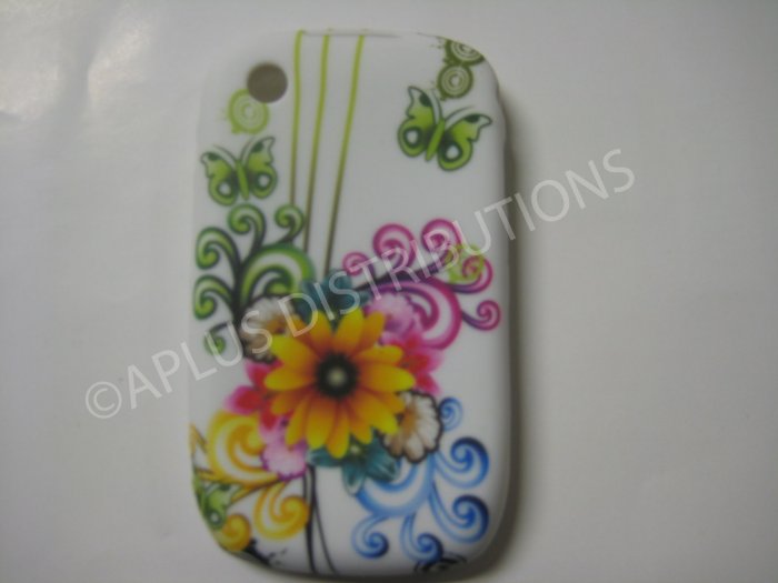 New Yellow Sun Flower TPU Cover For Blackberry 8520 - (0096)