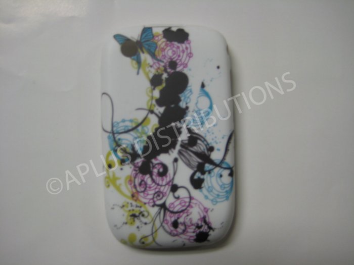 New Black Paint Graphics TPU Cover For Blackberry 8520 - (0095)