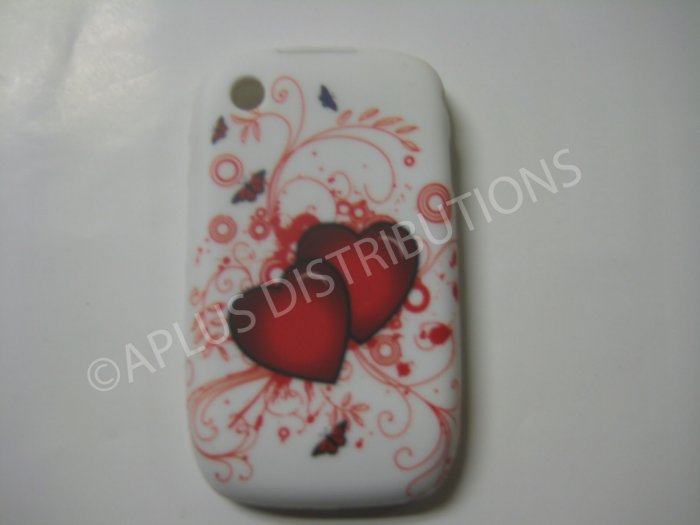 New Double Red Heart Series TPU Cover For Blackberry 8520 - (0030)