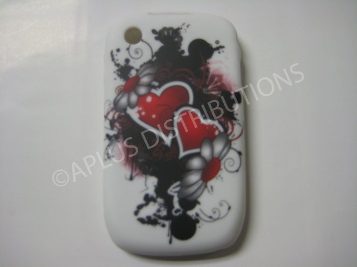 New Red Beating Heart TPU Cover For Blackberry 8520 - (0097)