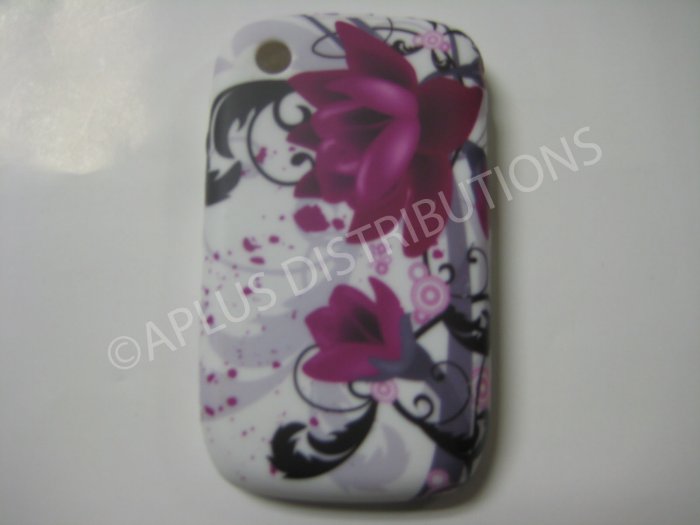 New Purple Flower Series (Water Lily) TPU Cover For Blackberry 8520 - (0093)
