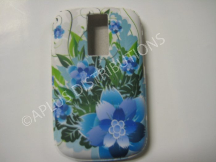 New Blue Carnation Flower TPU Cover For Blackberry 9000 - (0103)
