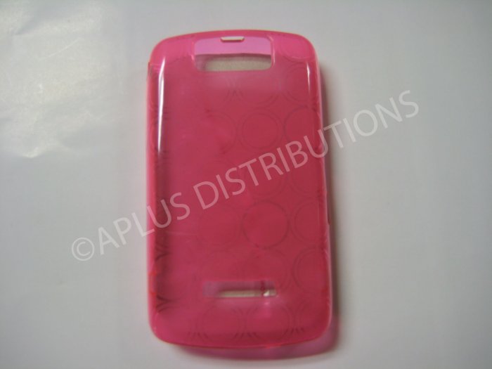 New Pink Transparent Multi-Circles TPU Cover For Blackberry 9500 - (0036)
