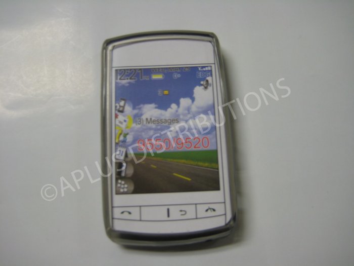 New Smoke Transparent Multi-Circles TPU Cover For Blackberry 9550 - (0040)
