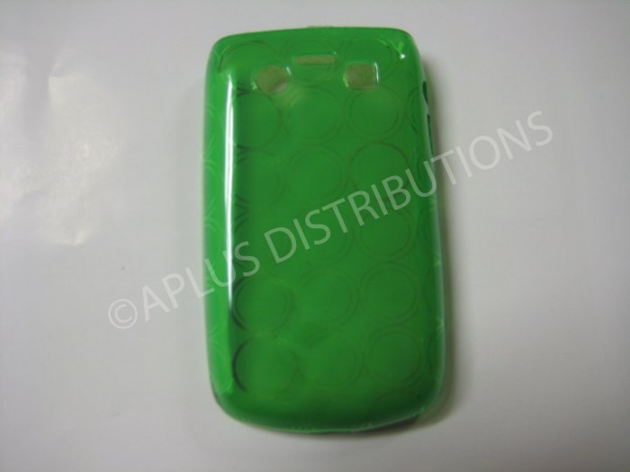 New Green Transparent Multi-Circles TPU Cover For Blackberry 9700 - (0035)