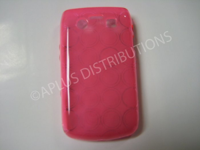 New Pink Transparent Multi-Circles TPU Cover For Blackberry 9700 - (0036)