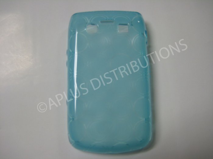 New Light Blue Transparent Multi-Circles TPU Cover For Blackberry 9700 - (0043)