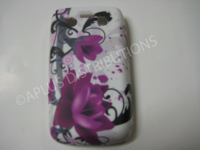 New Purple Water Lily Flower Series TPU Cover For Blackberry 9700 - (0093)