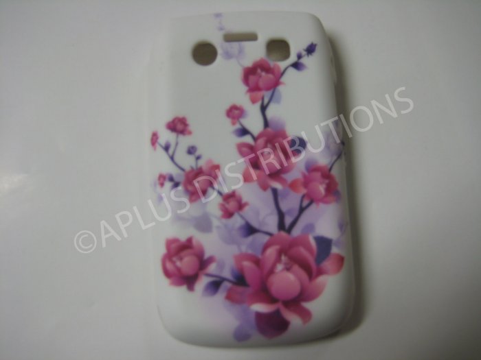 New Purple Cherry Blossom Series TPU Cover For Blackberry 9700 - (0031)