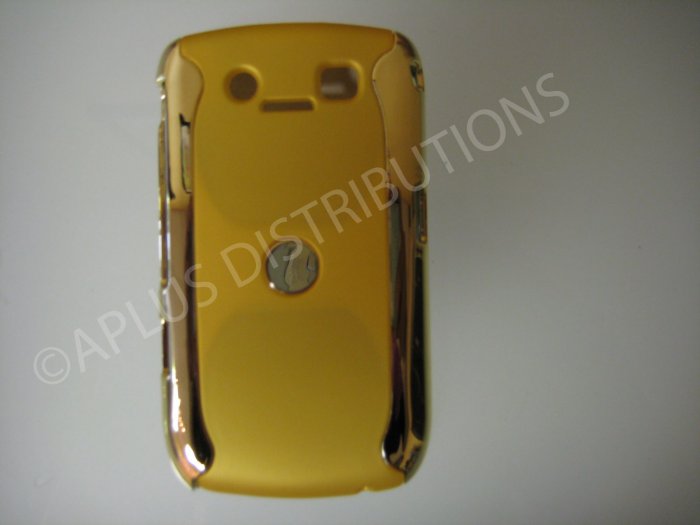 New Yellow Metallic Two Piece Design Hard Protective Cover For Blackberry 8900 - (0116)