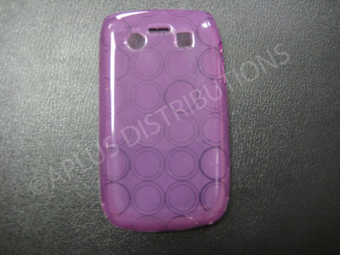 New Purple Transparent Multi-Circles TPU Cover For Blackberry 9700 - (0098)