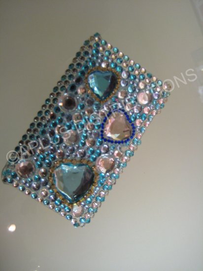 NEW FASHIONABLE BLING MULTI-HEARTS DIAMONDS FOR IPOD TOUCH 2ND 3RD GENERATION- TURQOUISE